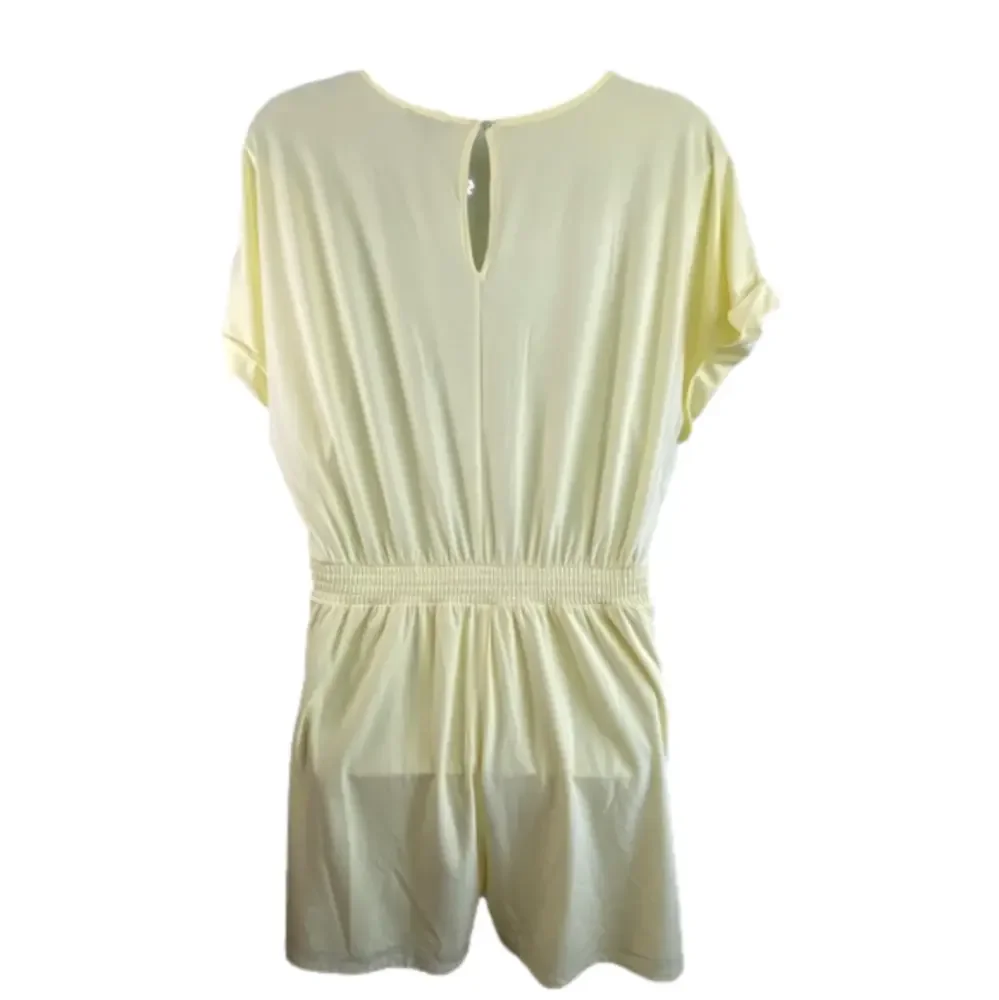 Express Yellow Soft V-Neck Lounge Romper NWT Size XL SKU0537 - Picture 4 of 6